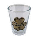 Irish Shot Glass with Pewter Ireland Emblem Shamrock Gaelsong