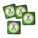 Scotland Thistle Wooden Coasters Set Coasters Gaelsong