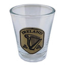 Irish Souvenir Shot Glasses with Pewter Engravings Set of 3 Harp Gaelsong
