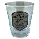 Irish Souvenir Shot Glasses with Pewter Engravings Set of 3 Irish Lamb Gaelsong