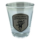 Irish Souvenir Shot Glasses with Pewter Engravings Set of 3 Leprechaun Gaelsong