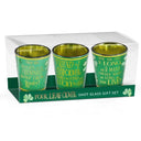 Set of 3 Lucky Clover Irish Shot Glasses Gaelsong