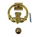 D91222POLISHEDBRASS Brass Claddagh Door Knocker  Gaelsong
