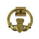 D91222POLISHEDBRASS Brass Claddagh Door Knocker  Gaelsong
