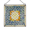 D91265 Celtic Diamond Knot Stained Glass Panel Gaelsong