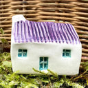 Handmade Scottish Miniature Cottage - Purple/Seamist Gaelsong