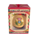 D91309 Scottish Thistle Handmade Christmas Bauble Closeup View Box Gaelsong