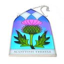 D91321 Vintage Style Thistle Stained Glass Window Panel Side View Gaelsong