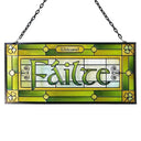D91322 Failte Irish Stained Glass Panel Studio View Gaelsong