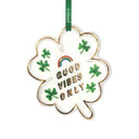 Irish Four Leaf Clover Ceramic Christmas Decoration Good Vibes Gaelsong