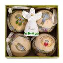 Hand-Painted Celtic Christmas Baubles & Angel Set