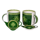 Shamrock Spiral Irish Tea Collection 2 Mugs and Bag Holders Gaelsong