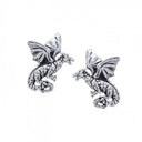J13670S Flying Dragon Celtic Post Earrings with Sterling Silver Gaelsong
