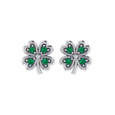 J13739S Emerald Four Leaf Clover Earrings  Gaelsong
