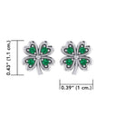 J13739S Emerald Four Leaf Clover Earrings Size Gaelsong
