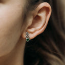 J13740S Emerald Glass Celtic Heart Post Earrings Gaelsong

