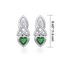 J13740S Emerald Glass Celtic Heart Post Earrings Size Gaelsong
