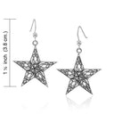 J13748S Silver Celtic Knotwork The Star Earrings Size Gaelsong
