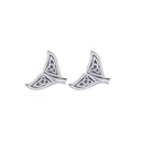 J13751S Whale Tail Celtic Knot Post Earrings Gaelsong
