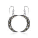 J13755S Marcasite Crescent Moon Earrings Gaelsong
