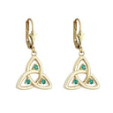 14K Emerald Trinity Knot Drop Earrings Studio Gaelsong
