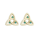 14K Emerald Trinity Knot Stud Earrings Studio Gaelsong