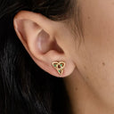 14K Emerald Trinity Knot Stud Earrings Lifestyle Gaelsong