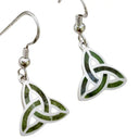 Irish Gemstone Trinity Earrings SIde View Gaelsong