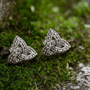 Antique Trinity Knot Post Earrings Lifestyle Side Gaelsong