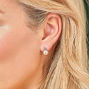 Triple Goddess Celtic Pearl Stud Earrings Lifestyle Gaelsong