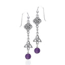 Amethyst Irish Trinity Knot Dangle Earrings Gaelsong