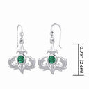 J13798 A Wee Flower of Scotland Earrings with Gemstone Green Color Gaelsong

