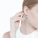 J13798 A Wee Flower of Scotland Earrings with Gemstone Green Lifestyle Gaelsong
