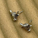Highland Cow Post Earrings in Silver Lifestyle side view  Gaelsong