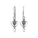 Thistle Heart Drop Earrings in Sterling Silver Gaelsong

