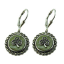 Shamrock Connemara Marble Drop Earrings with Marcasite Gaelsong
