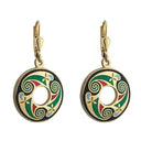 Gold Plated Round Celtic Knot Dangle Earrings Gaelsong