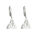 Celtic Trinity Knot Silver Drop Earrings Studio Gaelsong