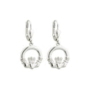 Sterling Silver Claddagh Drop Earrings Gaelsong