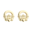 Gold Plated Claddagh Post Earrings Gaelsong