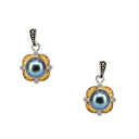 Silver & 10K Gold Post Earrings with Peacock Pearl Gaelsong