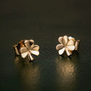 9K Gold Irish Shamrock Stud Earrings Gaelsong