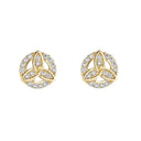 Trinity Knot Gold Stud Earrings with Stones Studio Gaelsong