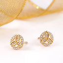 Trinity Knot Gold Stud Earrings with Stones Gaelsong