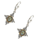 Silver & 10K Gold Celtic Labradorite Drop Earrings studio Gaelsong