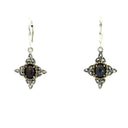 Silver & 10K Gold Celtic Labradorite Drop Earrings Front View Gaelsong