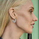 Sterling Silver Irish Claddagh Hoop Earrings side view Gaelsong
