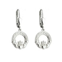 Sterling Silver Claddagh Dangle Earrings Studio Gaelsong