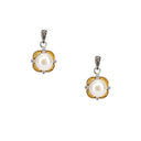 10K Gold and Sterling Silver Stud Earrings with Pearls Studio Gaelsong