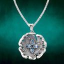J20735 Water Pendant Mare of Sterling Silver and Sparkling Blue Topaz Lifestyle Gaelsong